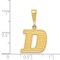 14K Yellow Gold Initial D Charm Letter Pendant Jewelry 26mm x 15mm